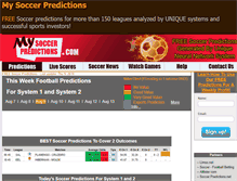 Tablet Screenshot of mysoccerpredictions.com